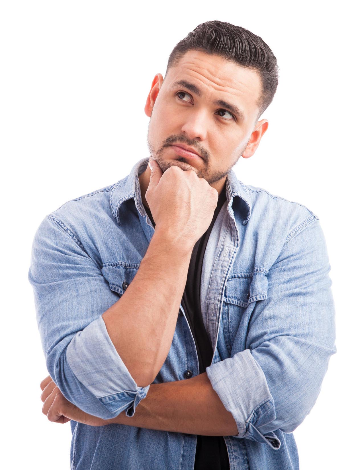 Handsome young man thinking
